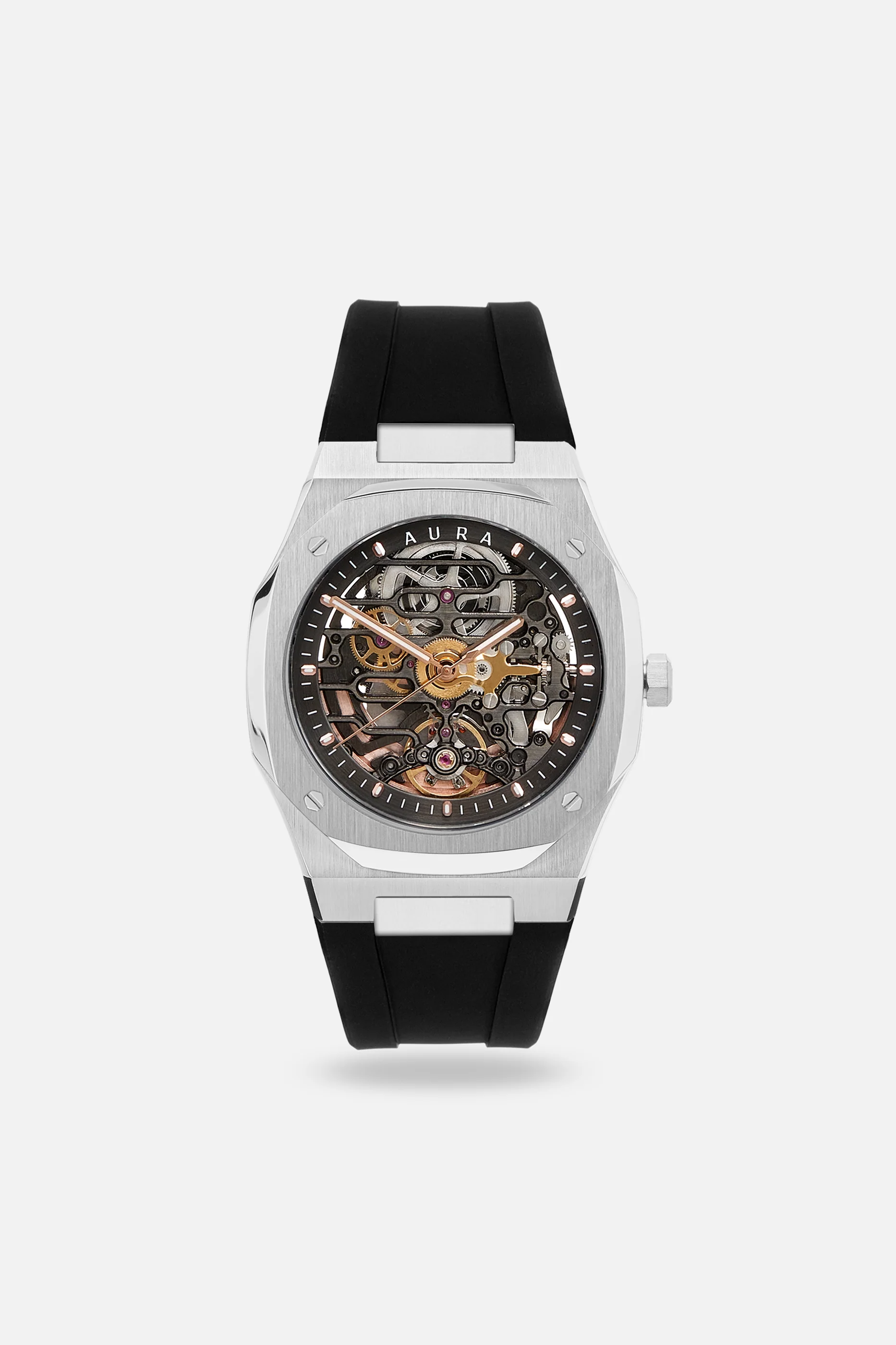 FKM Rubber Strap: Black/Steel - Image 2