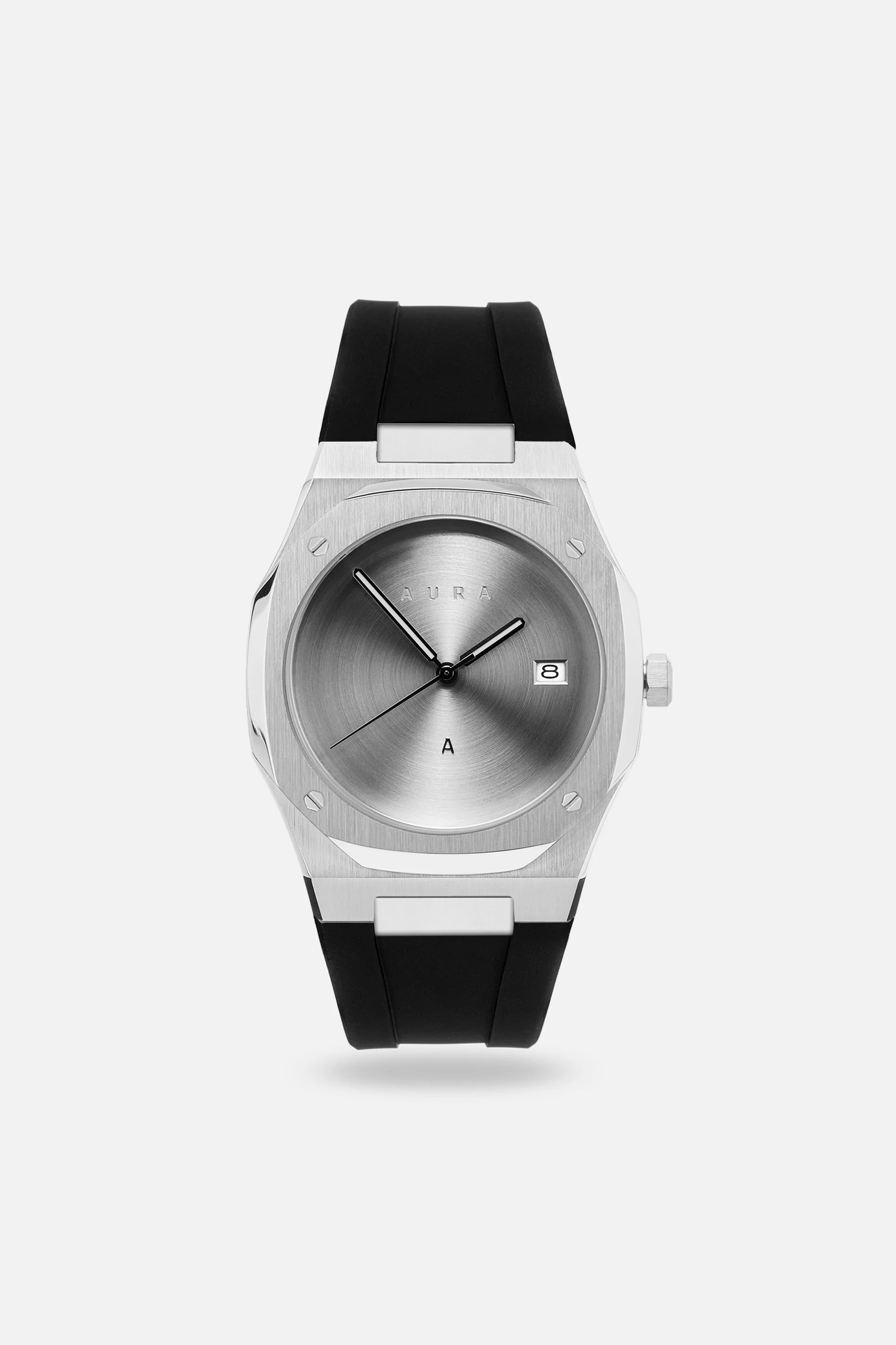 FKM Rubber Strap: Black/Steel - Image 3