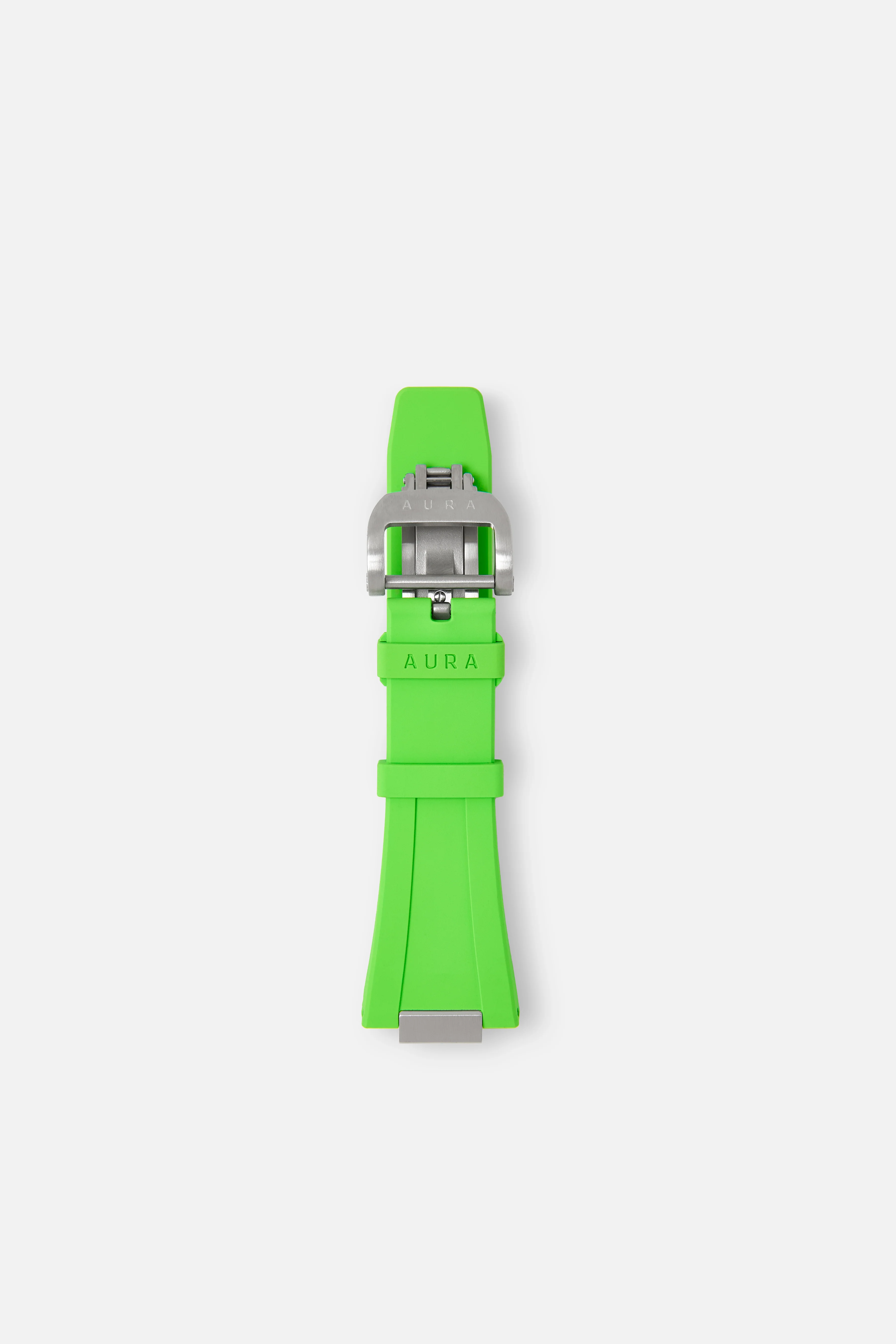 FKM Rubber Strap: Neon Green/Steel