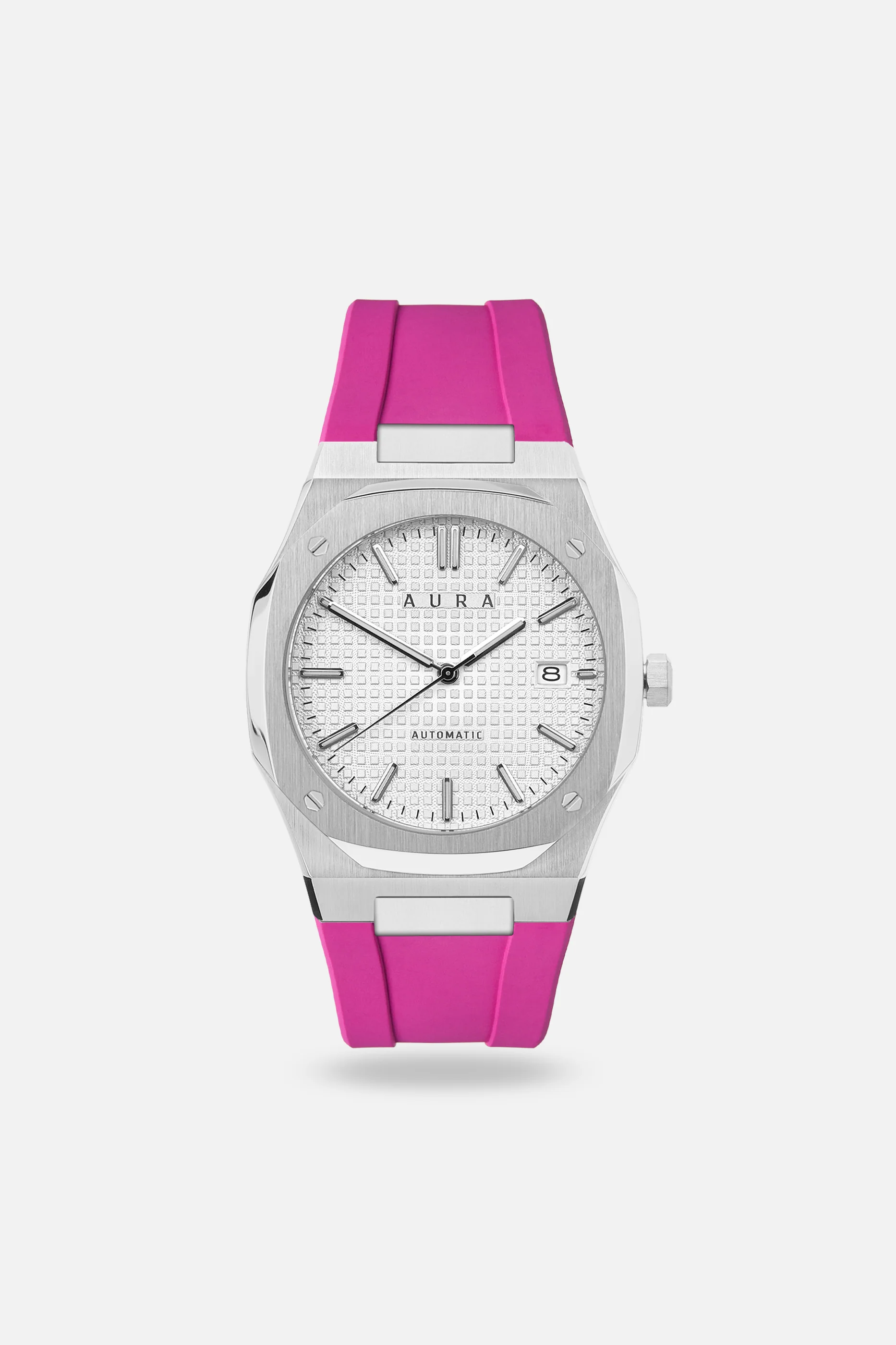 FKM Rubber Strap: Magenta/Steel - Image 3