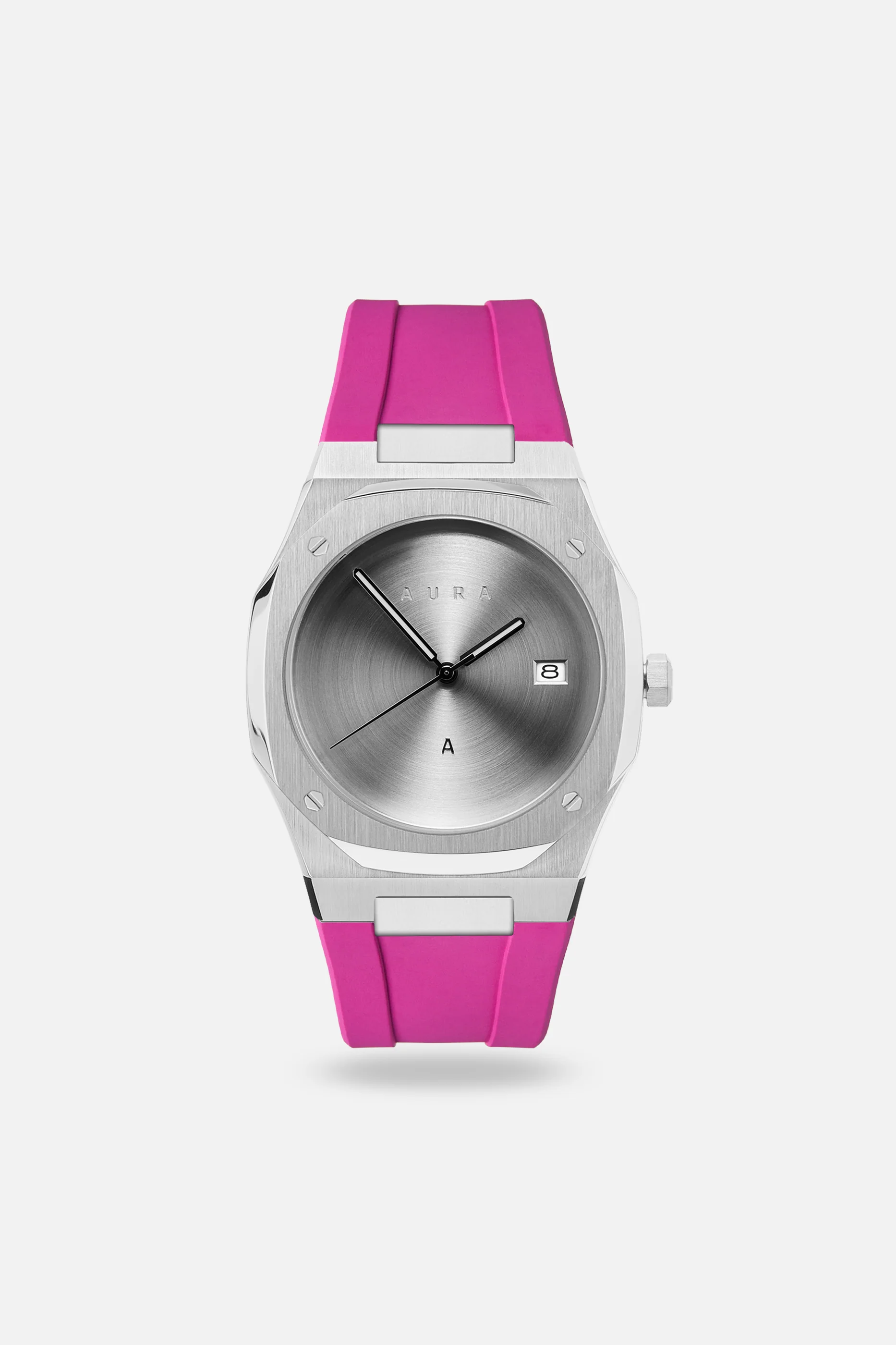 FKM Rubber Strap: Magenta/Steel - Image 4
