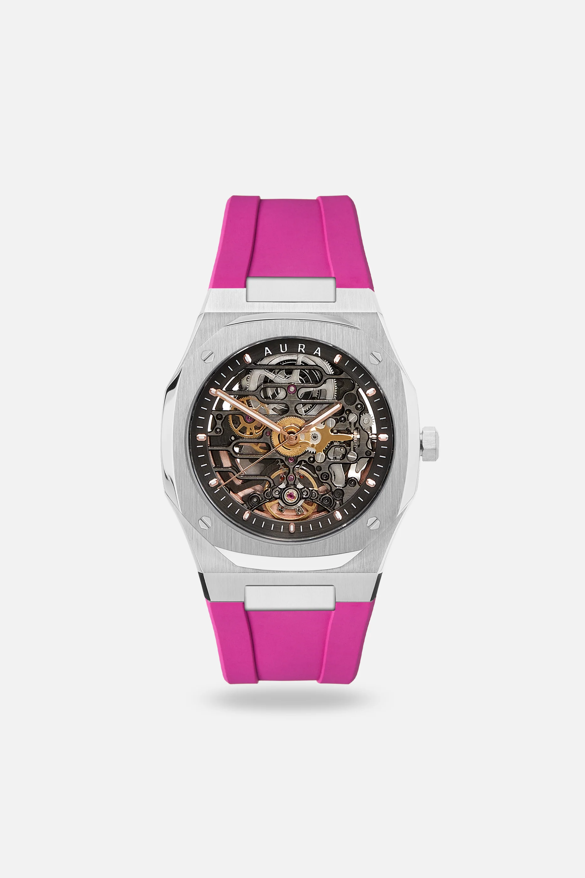 FKM Rubber Strap: Magenta/Steel - Image 5
