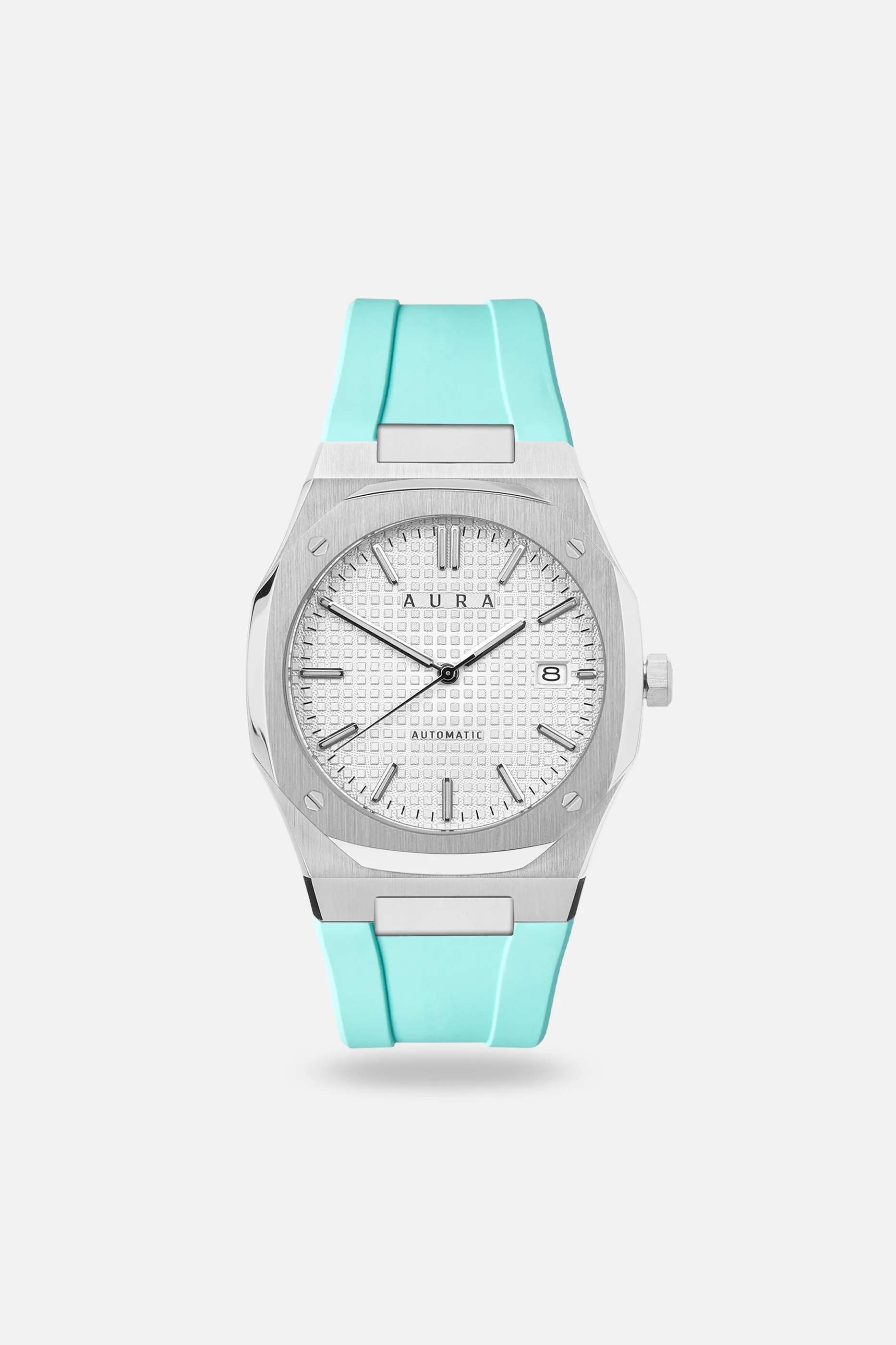 FKM Rubber Strap: Turquoise/Steel - Image 3