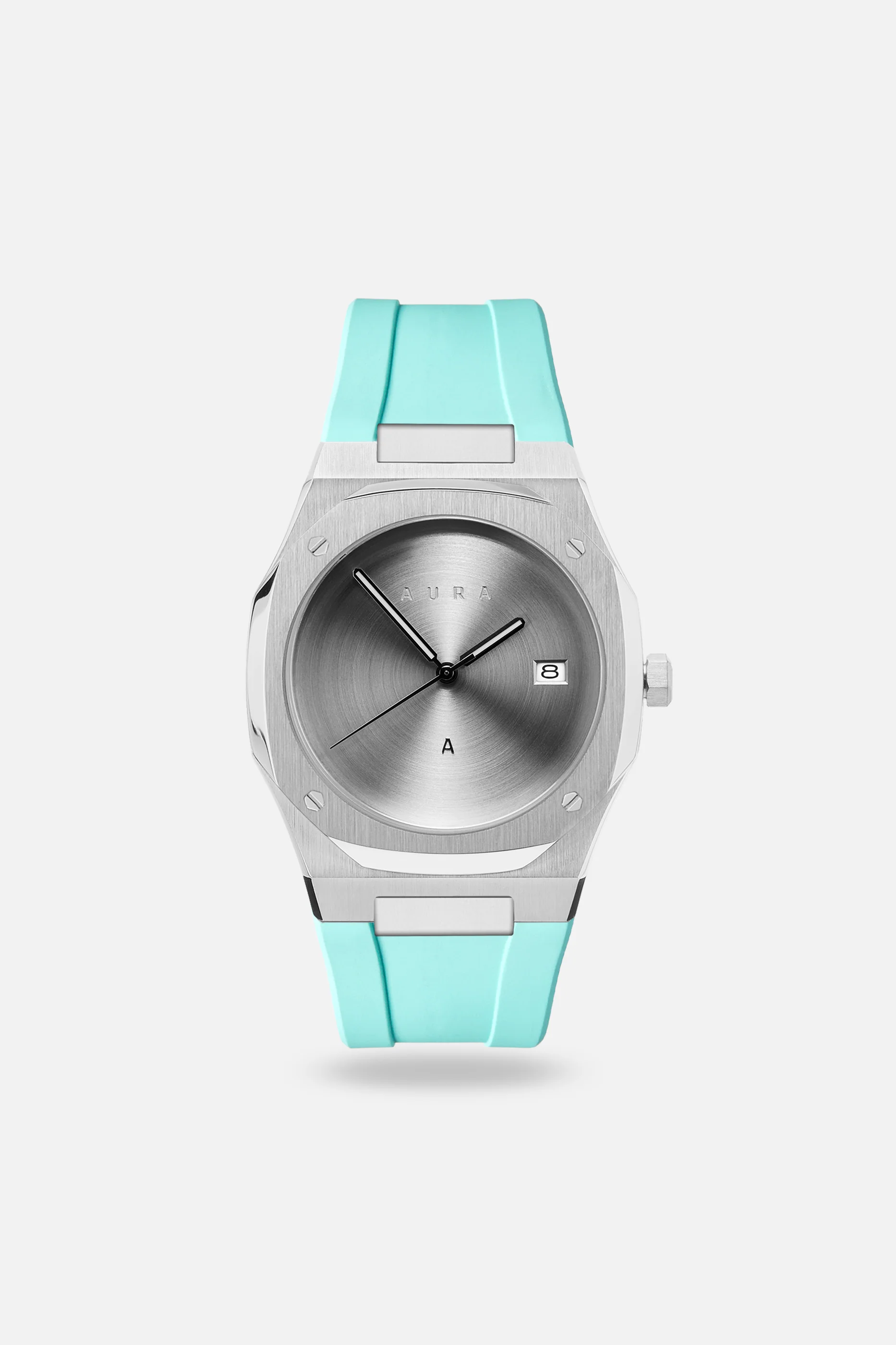 FKM Rubber Strap: Turquoise/Steel - Image 4