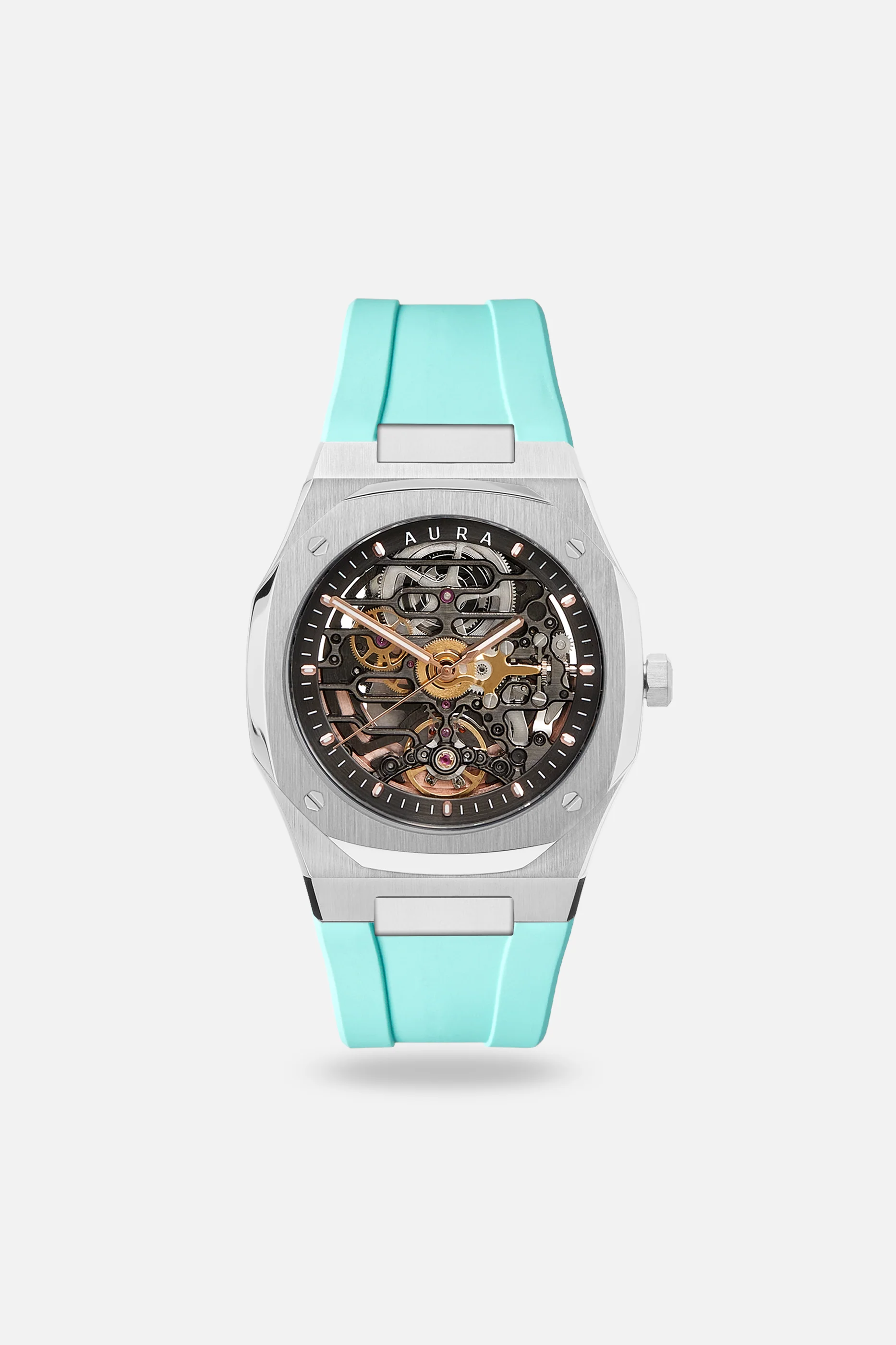 FKM Rubber Strap: Turquoise/Steel - Image 5