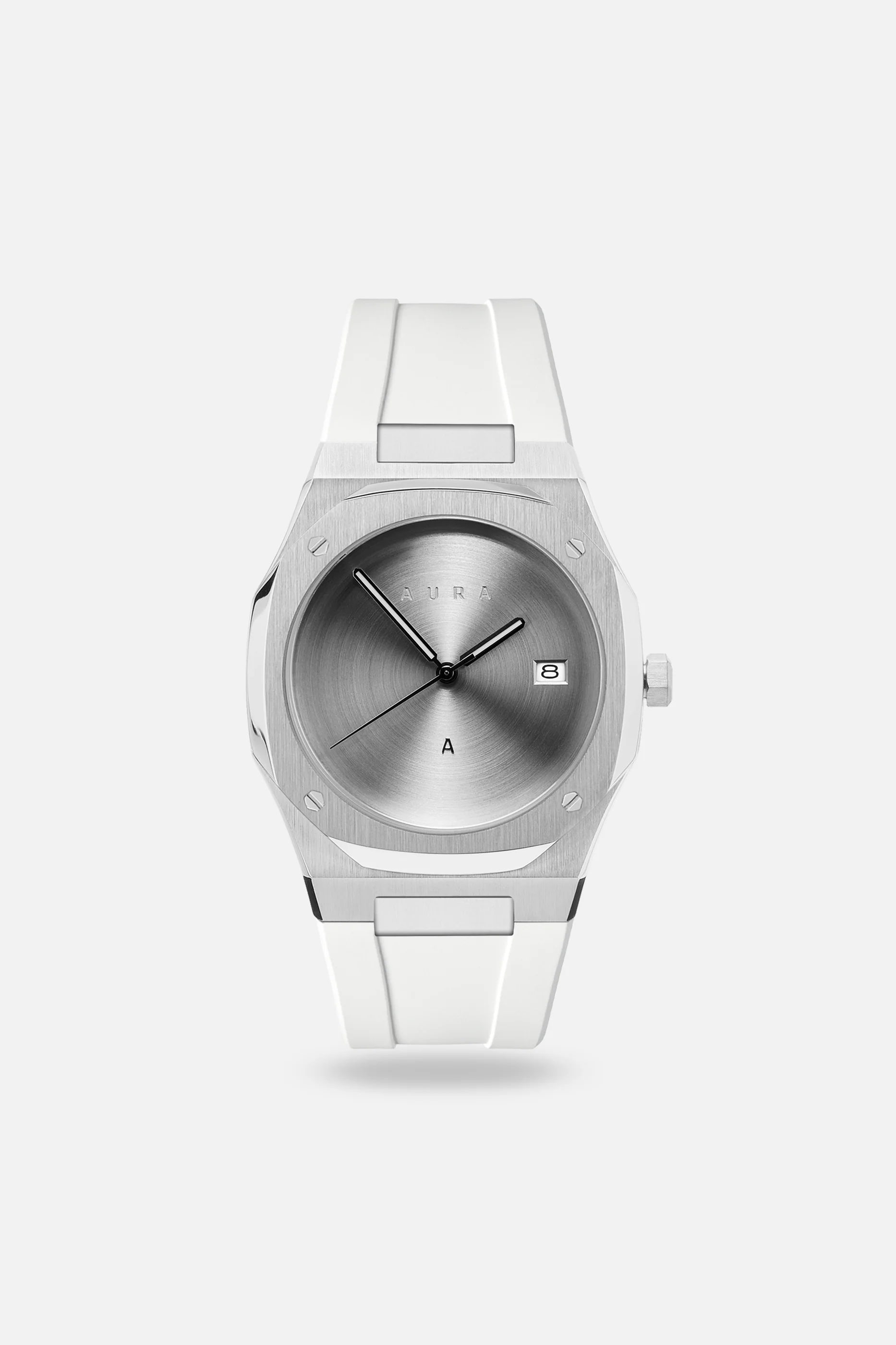 FKM Rubber Strap: White/Steel - Image 2